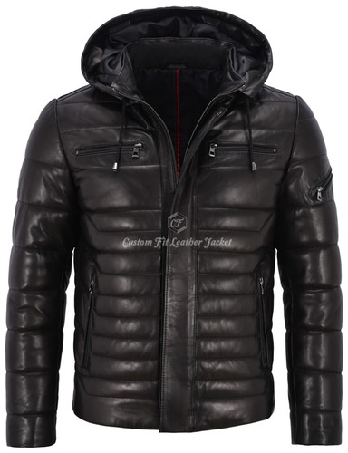 Giacca uomo pelle puffer - , con