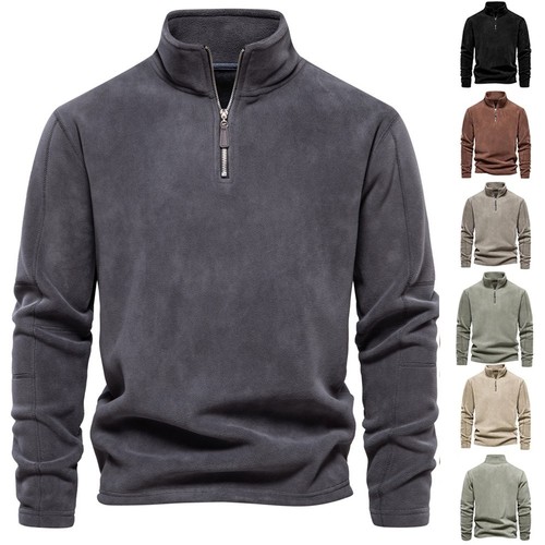 Giacca pile mezza zip uomo