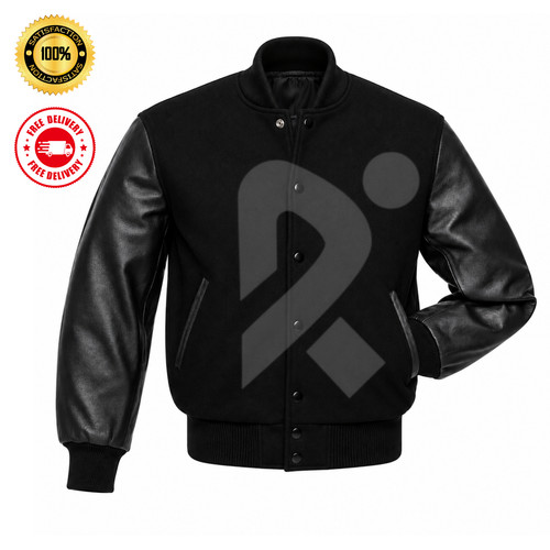 Giacca uomo varsity nera - uomo, lana