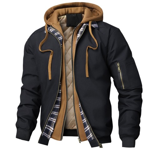 Giubbotto bomber uomo - nero, con
