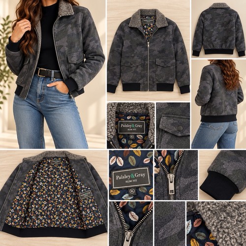 Bomber paisley grigio uomo - paisley,
